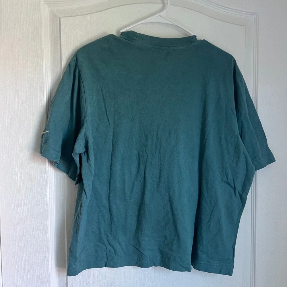 Nike The Nike Tee Loose Fit Teal Green Script Just Do It Cotton T-Shirt Womens M